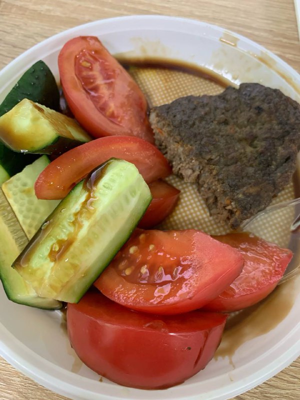 Meatloaf With Cucumber And Tomato Salad