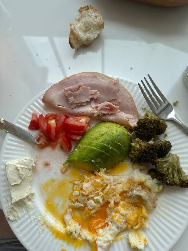 Mixed Plate With Egg, Ham, And Vegetables