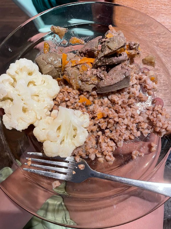 Buckwheat with Liver and Cauliflower