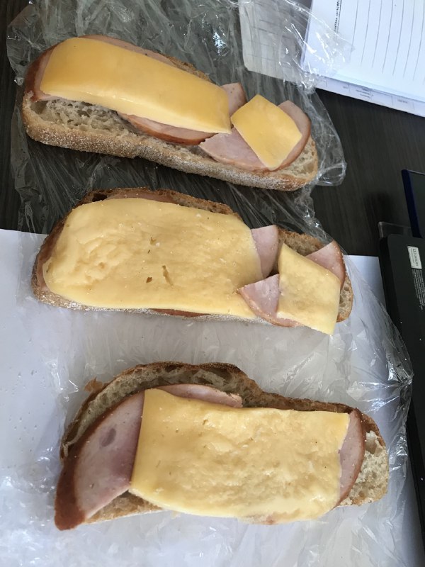 Ham and Cheese Open Sandwich