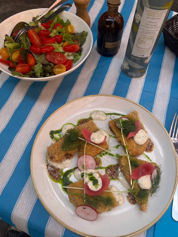 Breaded Fish With Salad