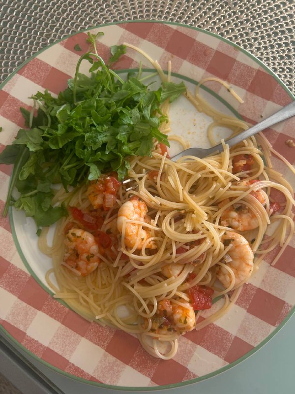 Shrimp Scampi With Pasta + Arugula