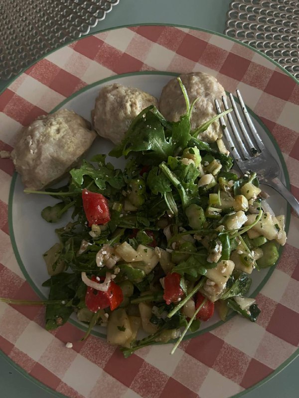 Chicken Meatballs with Salad