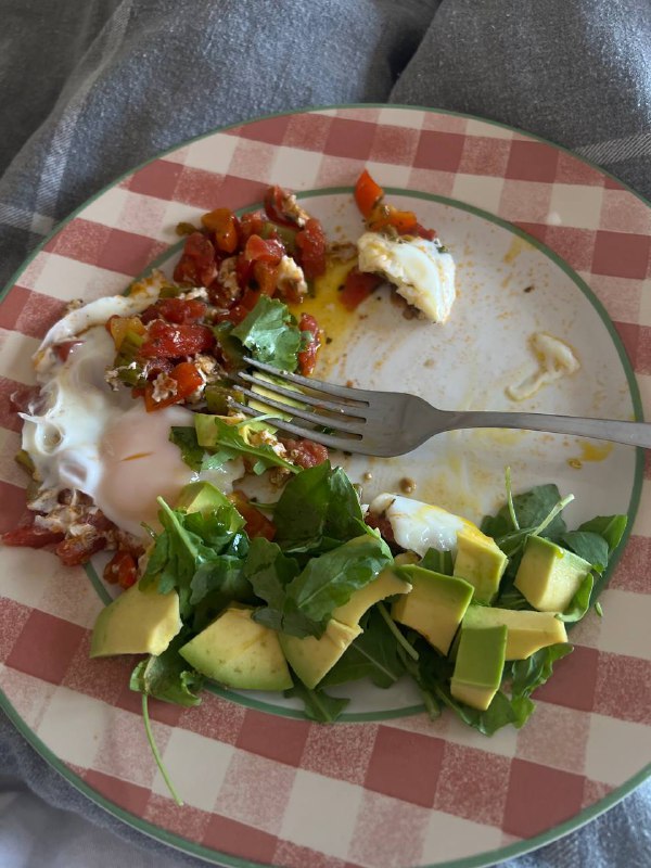 Eggs with Avocado and Salad