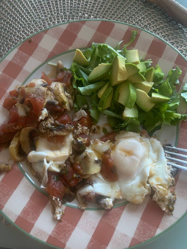 Baked Eggs with Vegetables and Salad