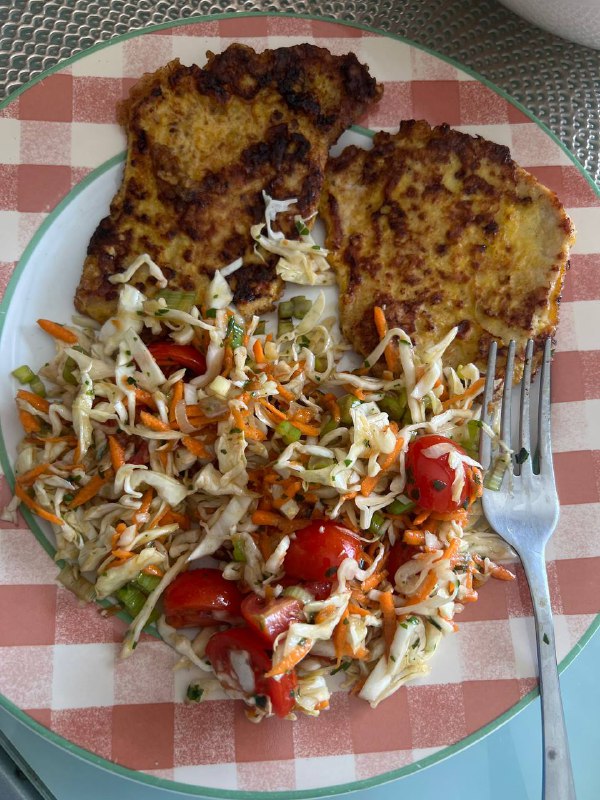 Pork Chops with Carrot-Cabbage Salad