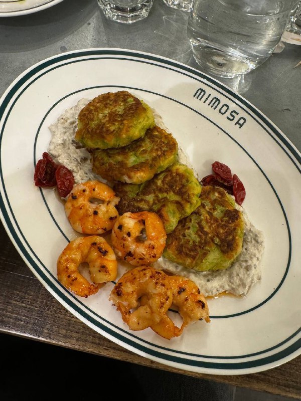 Shrimp with Zucchini Fritters