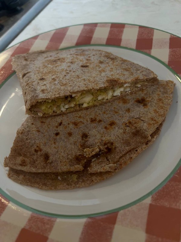 Quesadilla with Egg, Avocado, and Tuna