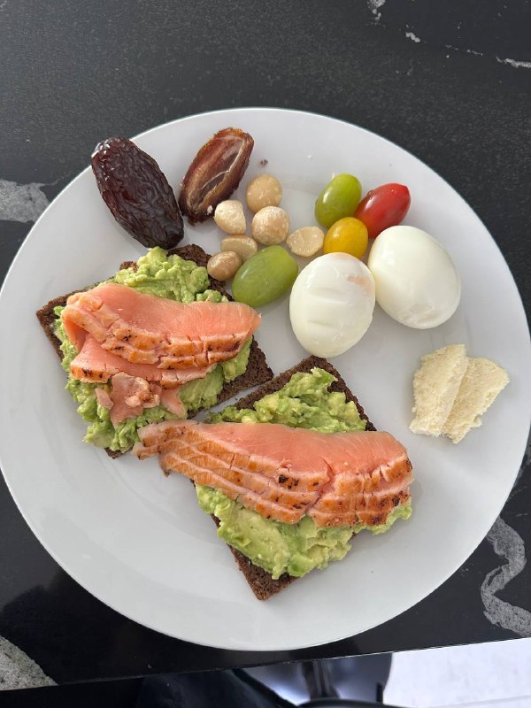 Avocado And Salmon On Rye Toast