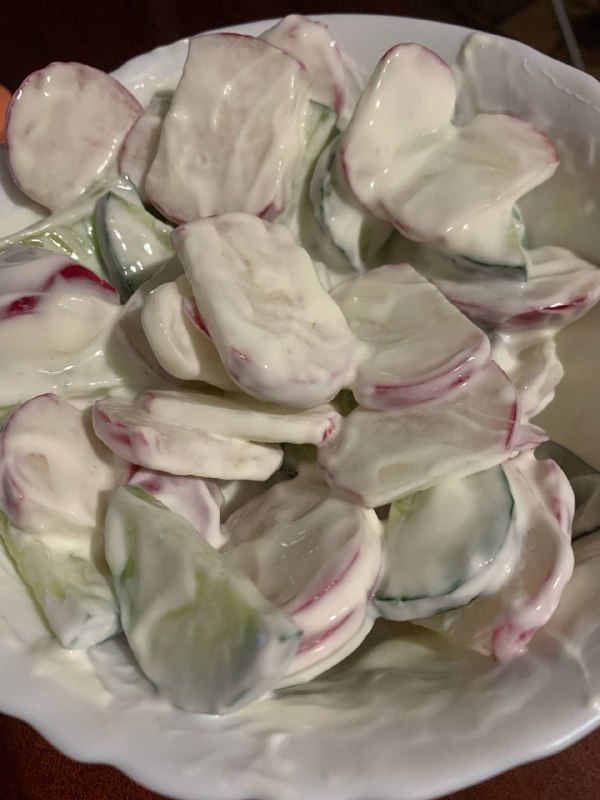 Cucumber And Radish Salad With Yogurt Dressing