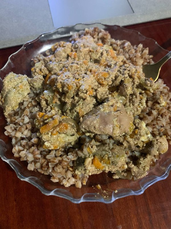 Buckwheat With Vegetables And Chicken Liver