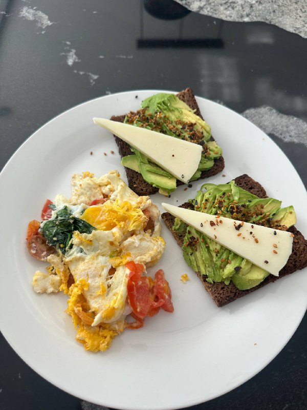 Avocado Toast With Scrambled Eggs