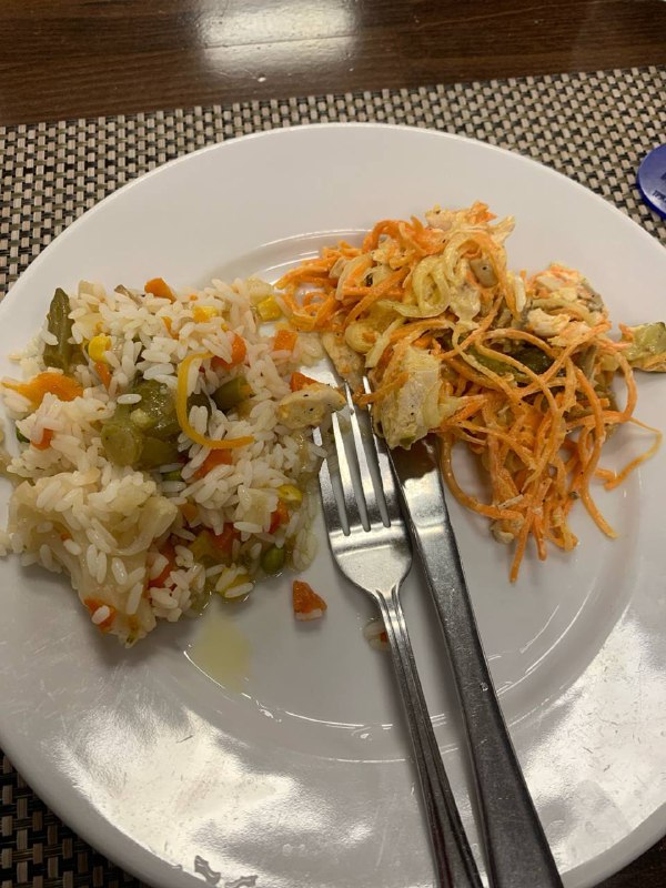 Vegetable Fried Rice And Chicken Salad