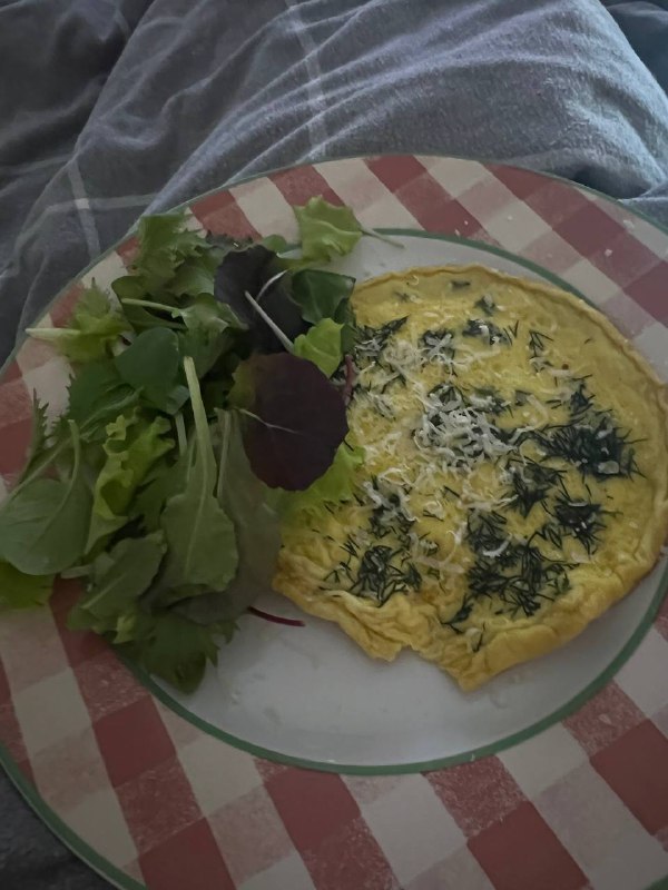 Herb Cheese Omelette With Salad