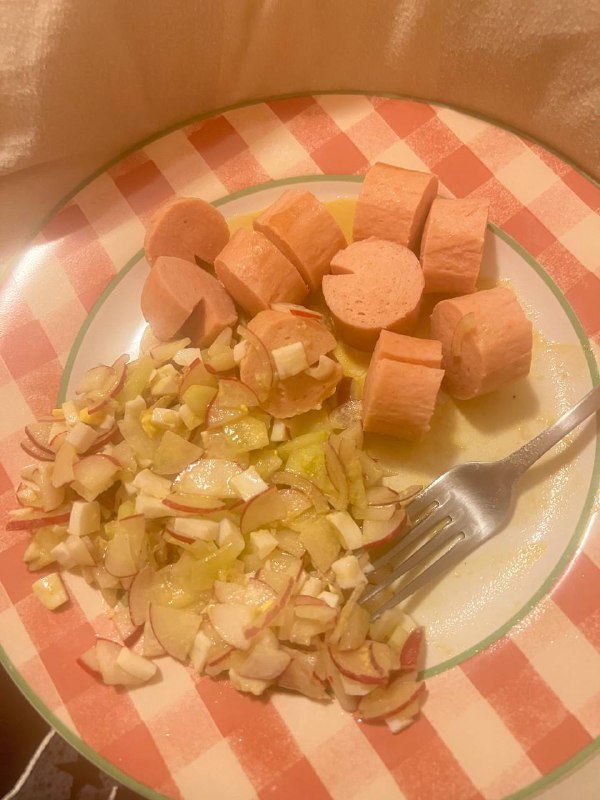 Sliced Sausages With Apple Salad